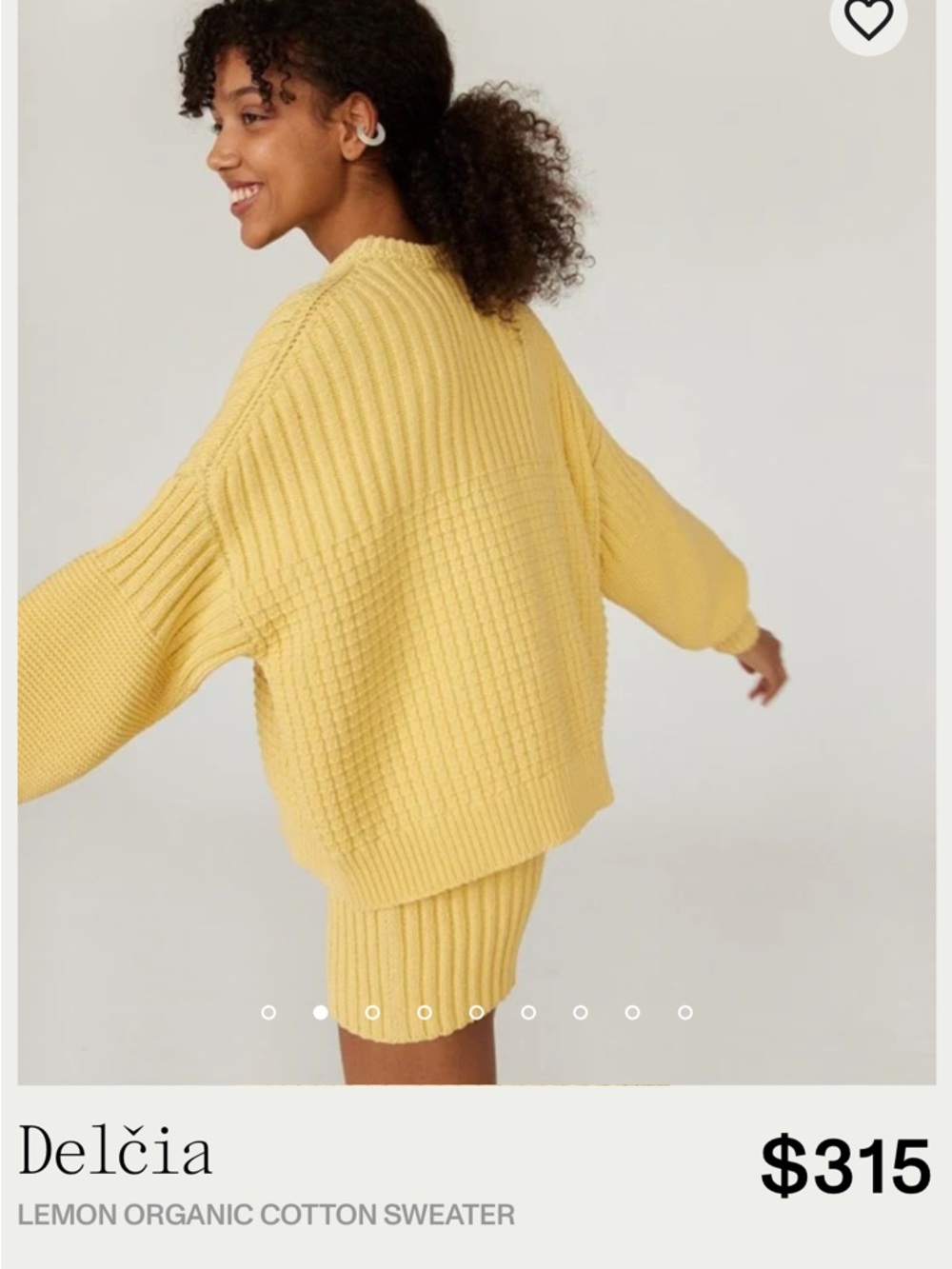 The Knotty Ones Delcia Lemon Organic Cotton Crewneck Sweater - Yellow - Picture 4 of 5